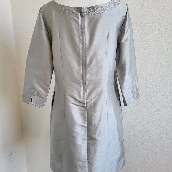 J Crew Grey/Silver Silk Shift Dress - Picture 2 of 7